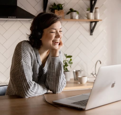 Woman participating in a video call